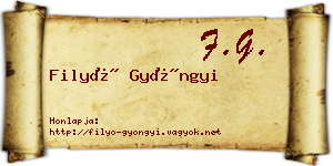 Filyó Gyöngyi névjegykártya